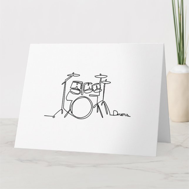 Tarjeta Tambores de una línea de diseño de música de tambo (Anverso)