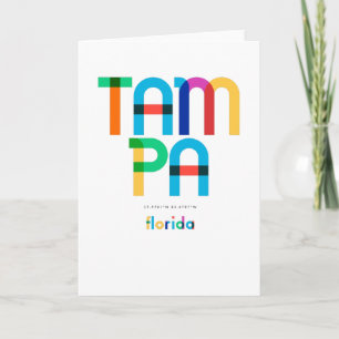 Tarjeta Tampa Florida Mid Century, Pop Art,