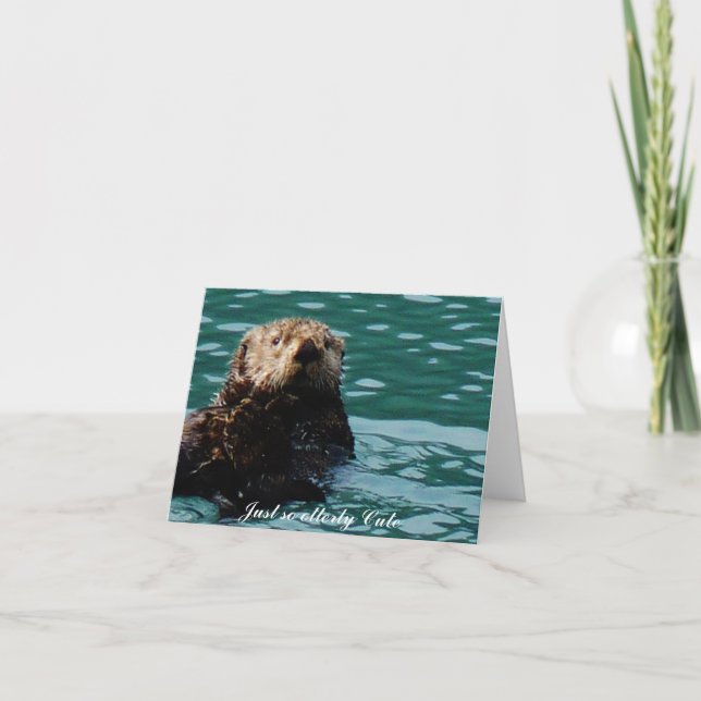 Tarjeta Tan abiertamente curado Otter notecard (Anverso)
