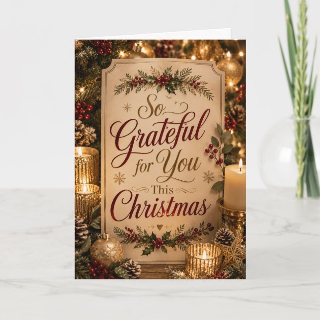 Tarjeta Tan Agradecido Contigo Esta Navidad (Anverso)