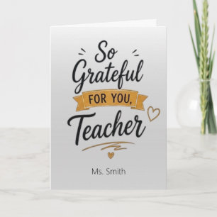 Tarjeta Tan Agradecido Contigo Profesor Personalizado