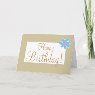Tarjeta Tan con flor de esquina "tarjeta de cumpleaños"
