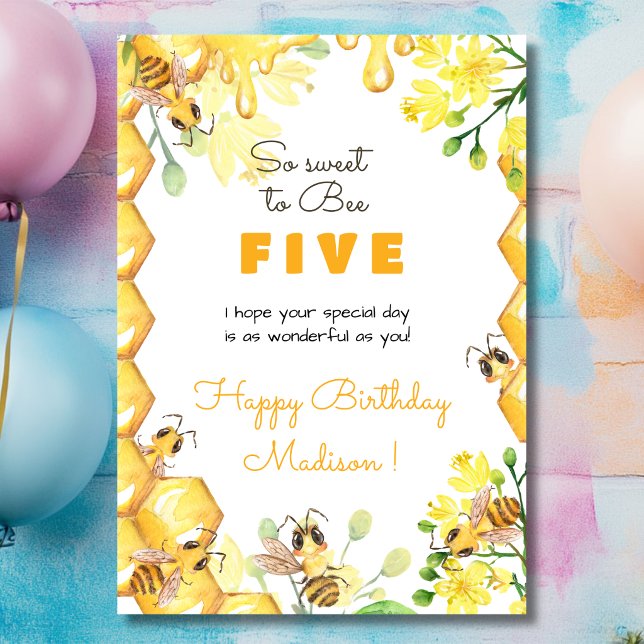Tarjeta Tan dulce ser abejas feliz cumpleaños (Subido por el creador)