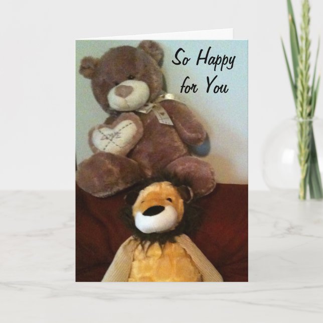 TARJETA TAN FELIZ POR SUS NOTICIAS DE ADOPCIÓN (Anverso)