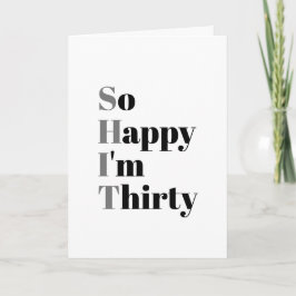 Tarjeta Tan feliz que soy el cumpleaños número 30 del 90