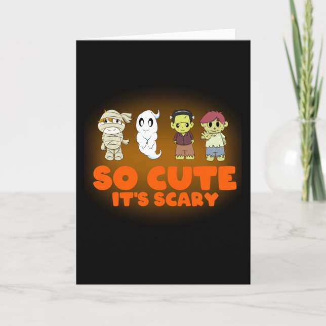 Tarjeta Tan lindo es su gracioso niño de Halloween (Anverso)