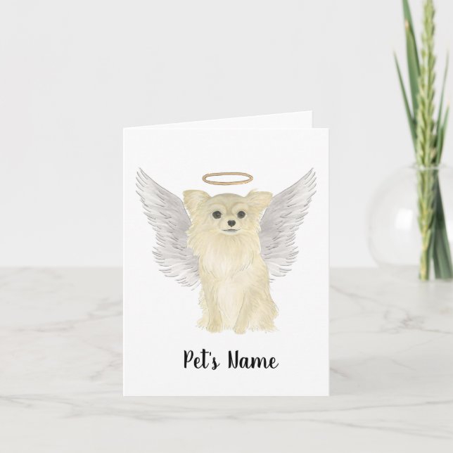 Tarjeta Tan Long Haired Chihuahua Memorial de Solidaridad (Anverso)