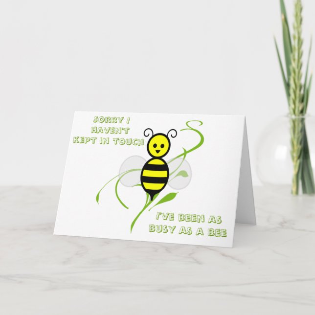Tarjeta Tan ocupado como una abeja (Anverso)