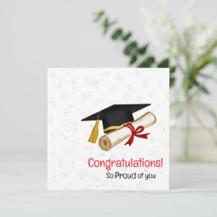 Tarjeta Tan Orgulloso de Ti Felicidades por tu Graduación