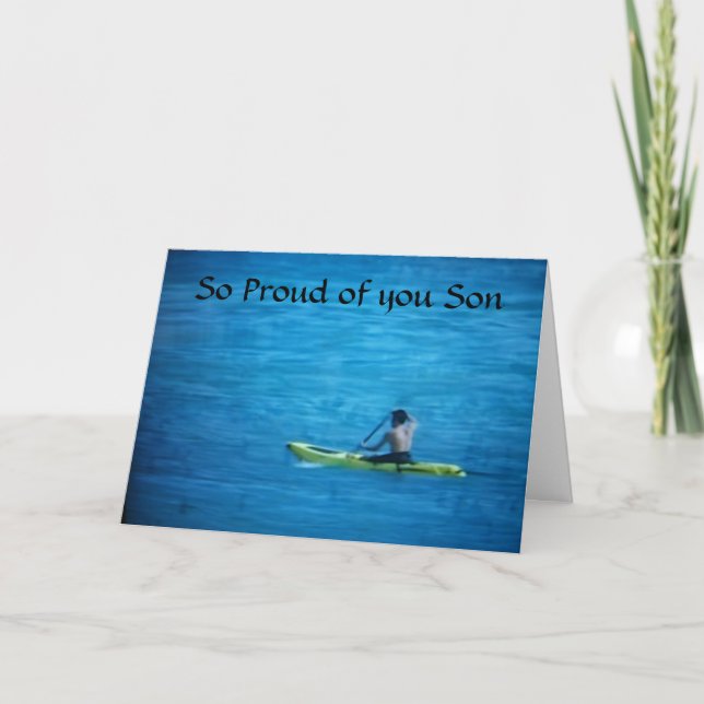 TARJETA TAN ORGULLOSO DE TI "HIJO" QUE KAYAKS (Anverso)