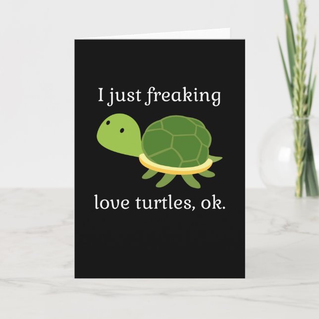 Tarjeta Tan solo conmovedor amor tortuga reptil (Anverso)
