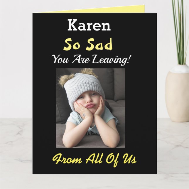 Tarjeta ¡Tan triste! Gran retiro del grupo Funny Girl (Anverso)