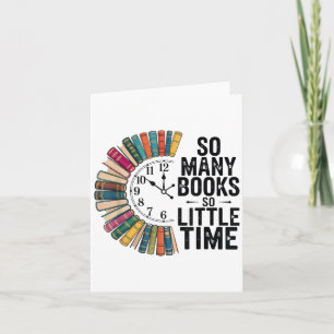 Tarjeta Tantos Libros Poco Tiempo, Amor por Libros Retro