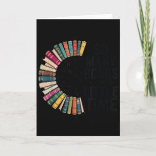 Tarjeta Tantos Libros Poco Tiempo, Amor Retro por Libros