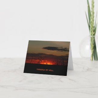 Tarjeta tanzana de la puesta del sol