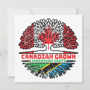 Tarjeta Tanzania Tanzania Bandera de raíces de árbol canad