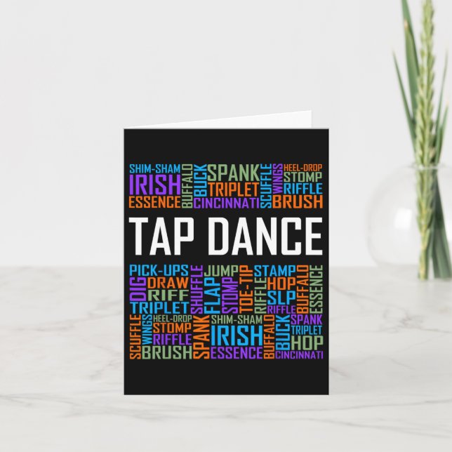 Tarjeta Tap Dance Words Lover Gift Tap Dancer Regalos Danc (Anverso)