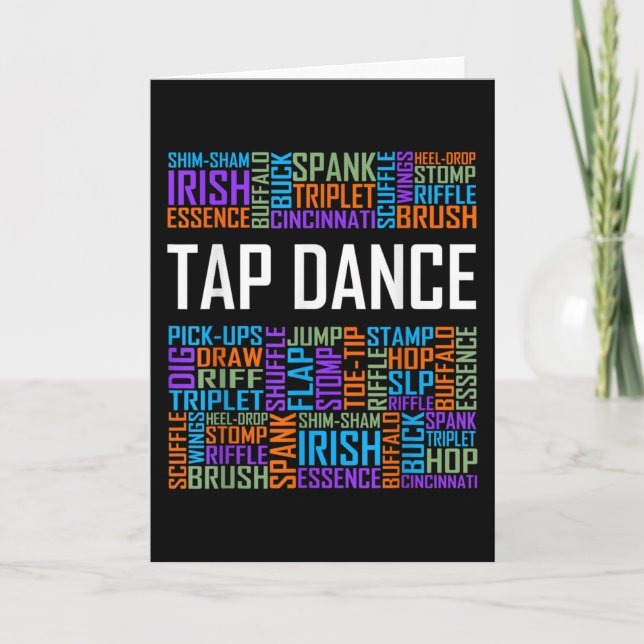 Tarjeta Tap Dance Words Lover Tap Dancer Teatro Bailando (Anverso)