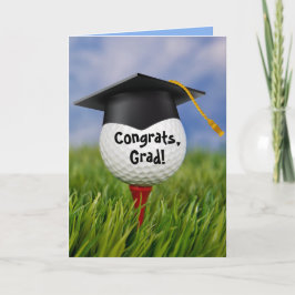 Tarjeta Tapa De Graduación Negra En La Bola De Golf
