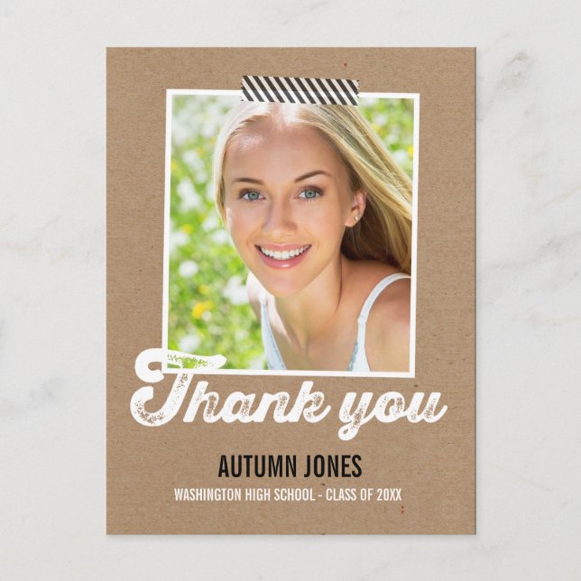 Tarjeta Taped Graduation Gracias (Anverso)