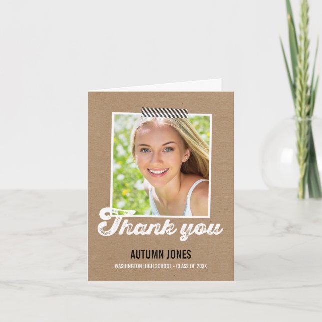 Tarjeta Taped Graduation Gracias (Anverso)