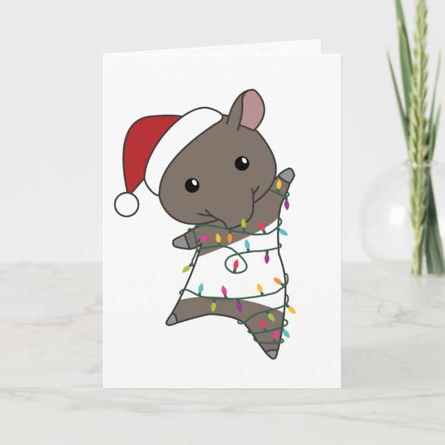 Tarjeta Tapir Navidades Tapire Winter Animals (Anverso)