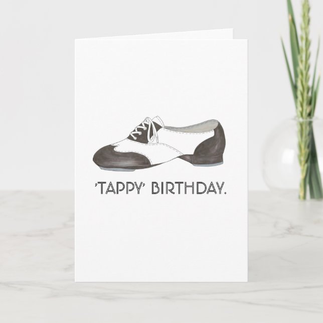 Tarjeta Tappy Happy Birthday Dance Teacher bailarina de za (Anverso)
