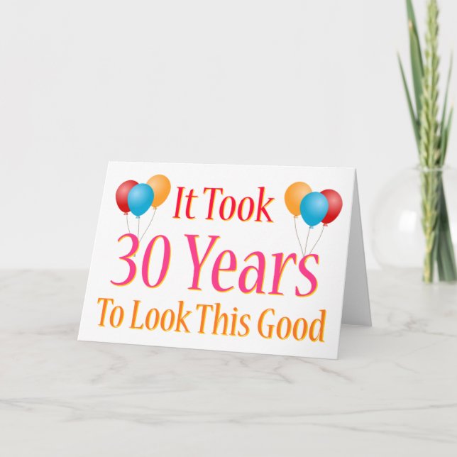 Tarjeta Tardaron 30 años en verse tan bueno (Anverso)