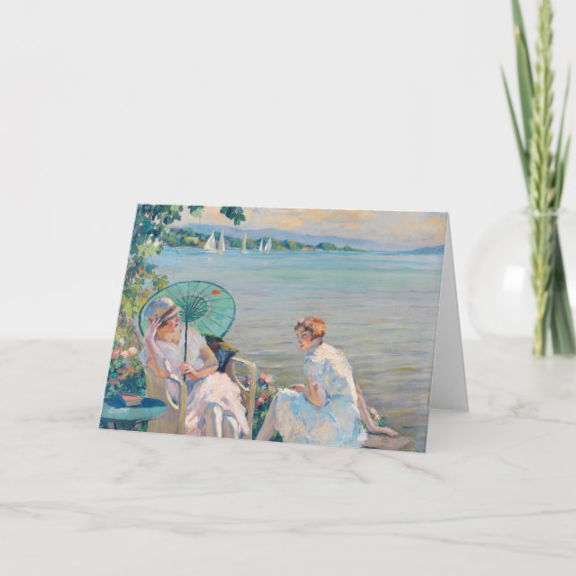 Tarjeta Tarde de verano en el lago | Edward Cucuel (Anverso)