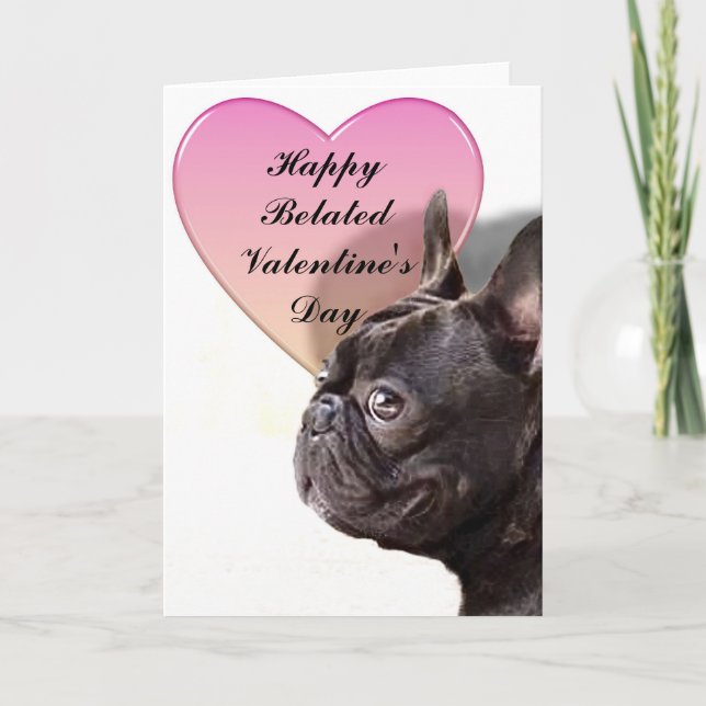 Tarjeta tardía del día de San Valentín del bulldog (Anverso)
