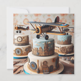 Tarjeta TARGA DE CUMPLEAÑOS DE Guay RETRO BIPLANE