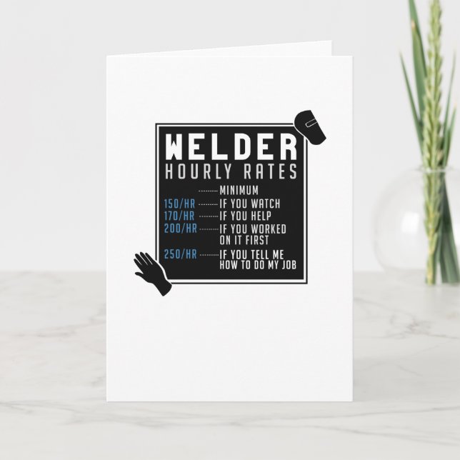 Tarjeta Tarifas por hora de soldadura (Anverso)