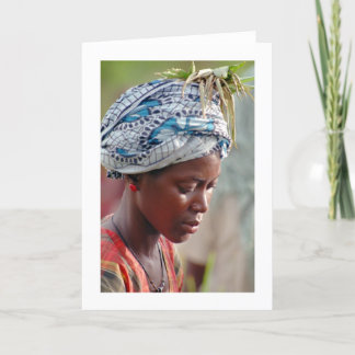 Tarjeta Tarjeta, "arroz de la cosecha de la mujer joven "