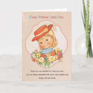 Tarjeta Tarjeta-chica del cumpleaños, hada