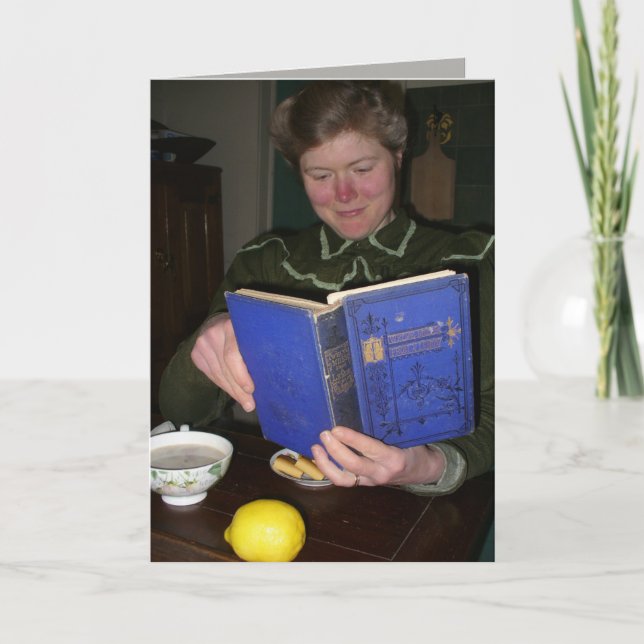 Tarjeta Tarjeta: cita de libro victoriana en el interior (Anverso)