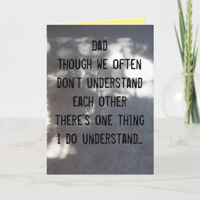 Tarjeta Tarjeta-Comprensión del día de padre (Anverso)