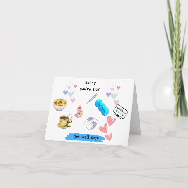 Tarjeta "Tarjeta de bienestar pronto - Confort, curación y (Anverso)