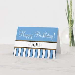 Tarjeta "Tarjeta de cumpleaños" con franjas azules