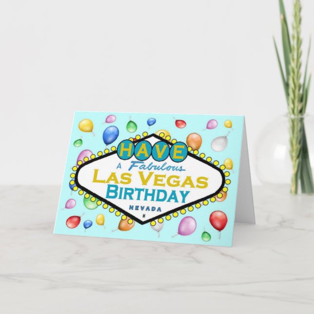 Tarjeta ¡Tarjeta de cumpleaños de Las Vegas! (Anverso)