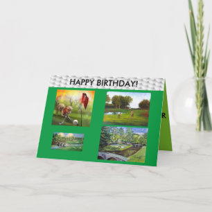 Tarjeta ¡Tarjeta de cumpleaños feliz a los golfistas!