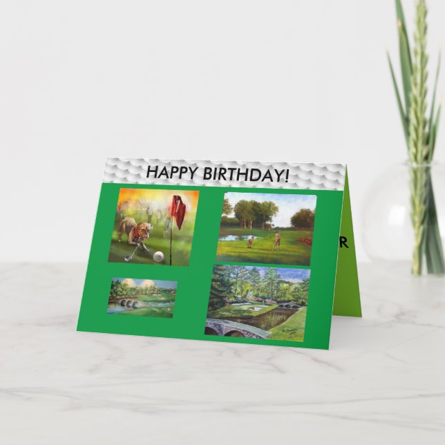 Tarjeta ¡Tarjeta de cumpleaños feliz a los golfistas! (Anverso)