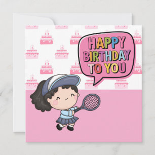 Tarjeta "Tarjeta de cumpleaños temática de tenis: ¡Aces y 