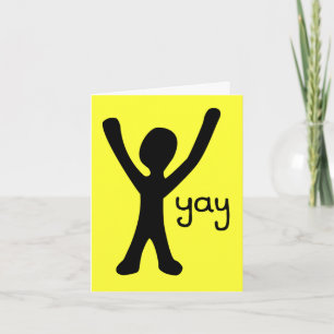 Tarjeta ¡Tarjeta de felicitación con el hombre y Yay del