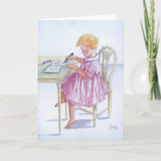 Tarjeta "Tarjeta de felicitación del colorante de la niña"