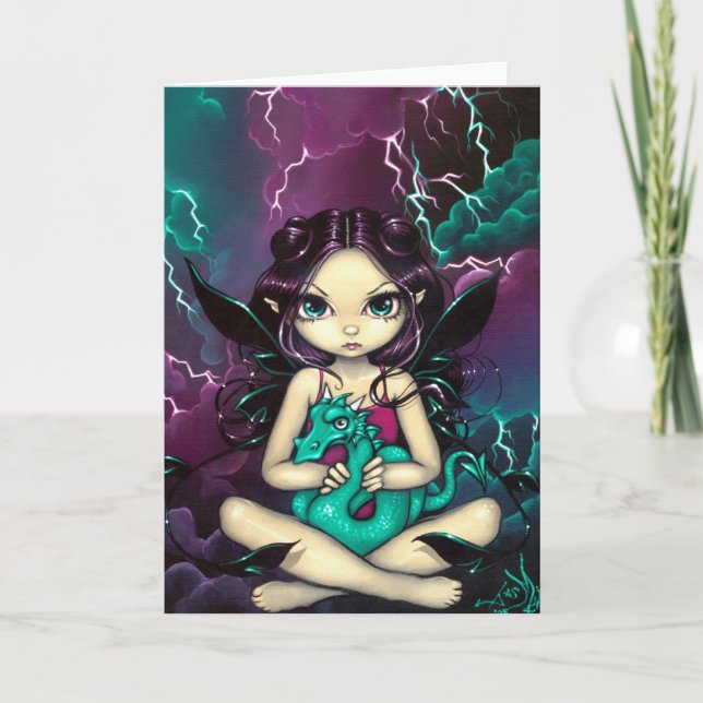 Tarjeta "Tarjeta de felicitación del dragón de la tormenta (Anverso)