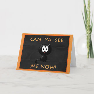 Tarjeta ¡Tarjeta de felicitación del gato de Halloween!