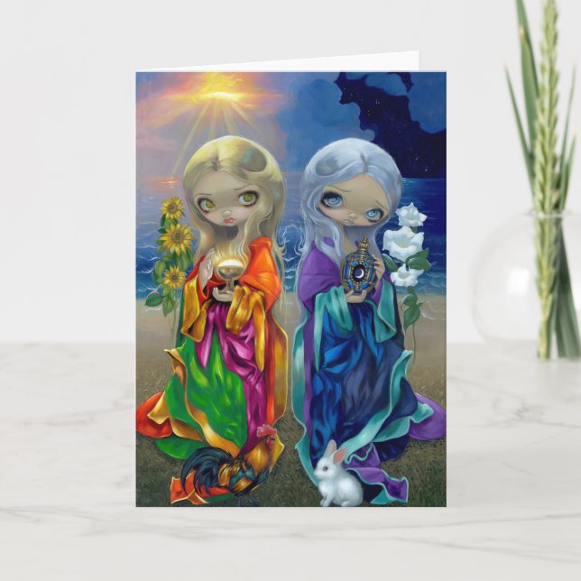 Tarjeta "Tarjeta de felicitación del niño de Sun y del (Anverso)