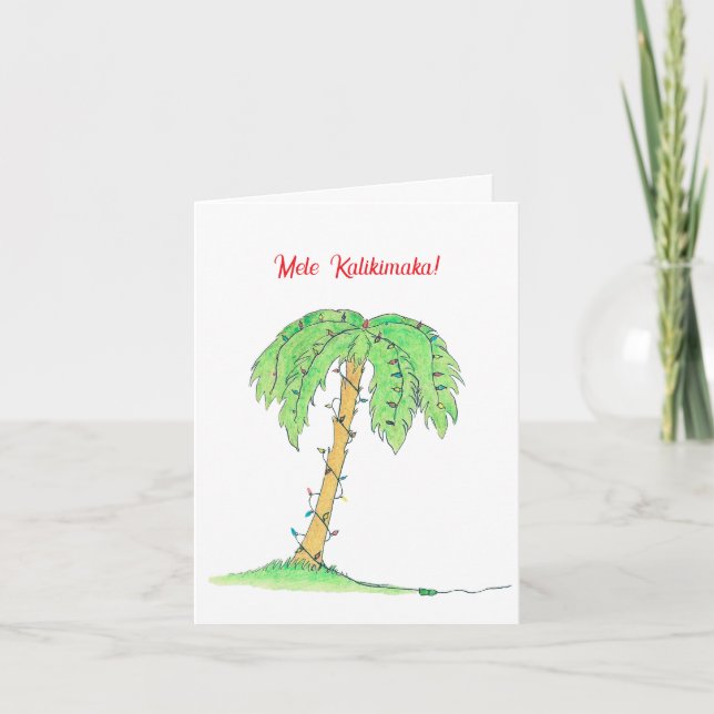 Tarjeta ¡Tarjeta de Navidad Hawaiana! (Anverso)
