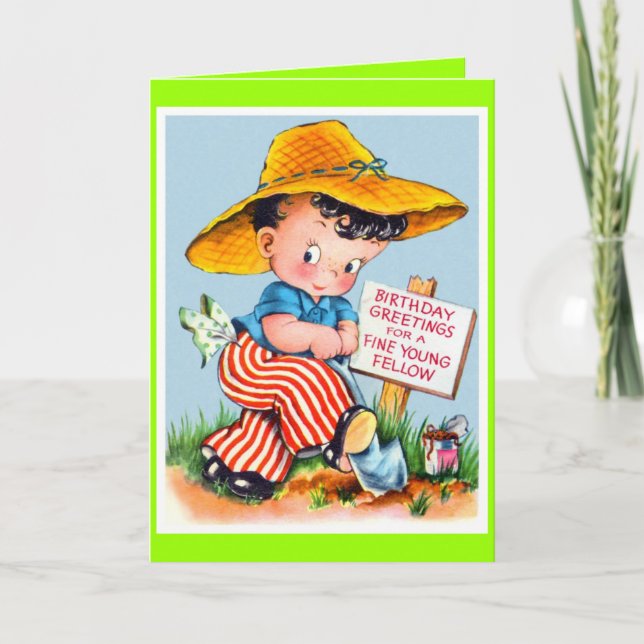 Tarjeta ¡Tarjeta de saludo de hombre joven! (Anverso)