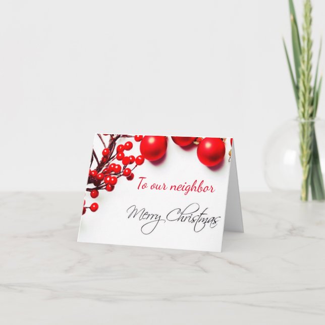 TARJETA **TARJETA DE "VECINO" DE NAVIDAD DE FELICIDAD** (Anverso)